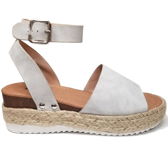gray espadrille sandals